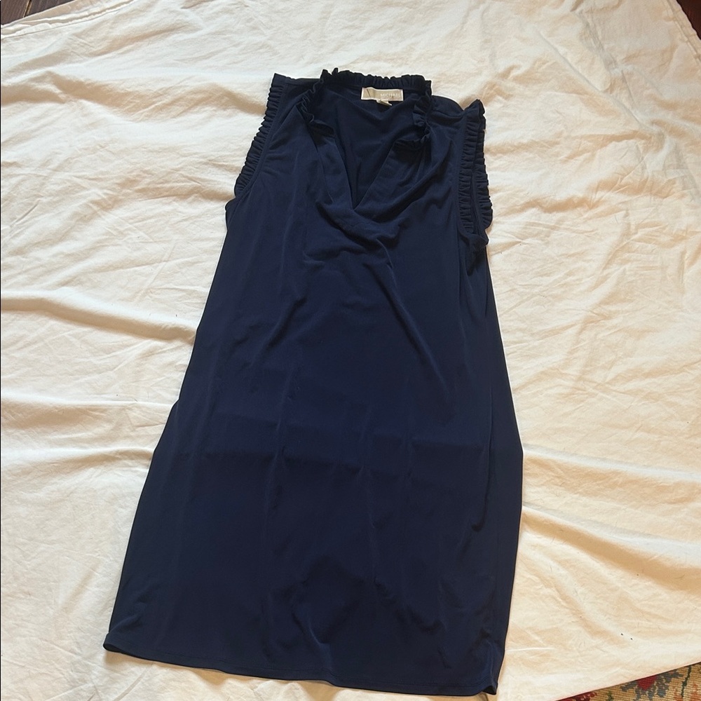Michael Kors Midnight Blue Ruffle Sleeve Dress